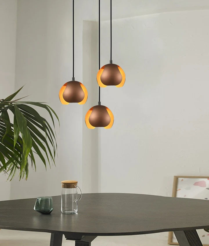 VAINA: Minimalist Scandinavian Interior Small Iron Dome Shape Pendant Light - Gold