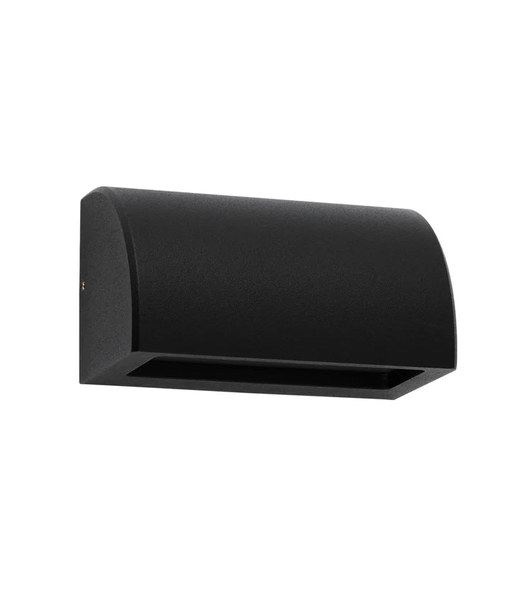STE: Exterior 12V Matte Black Curved Surface Mounted Step / Wall Lights IP65 - Curved