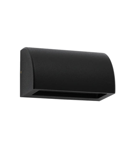 STE: Exterior 12V Matte Black Curved Surface Mounted Step / Wall Lights IP65 - Curved