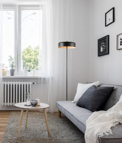 KELLO: Interior Drum Shade Floor Lamp - Matte Black