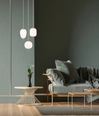 PINO: Interior Opal Matte Mirror Finish Jar Pendant Lights