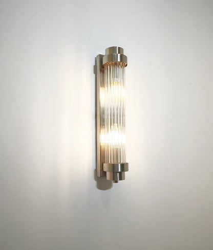 VARILLAS: Interior Up/Down Clear Glass Rod Wall Light - Chrome