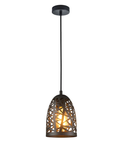 ESCAMA: Interior Iron Cage Ellipse Pendant Light - Black