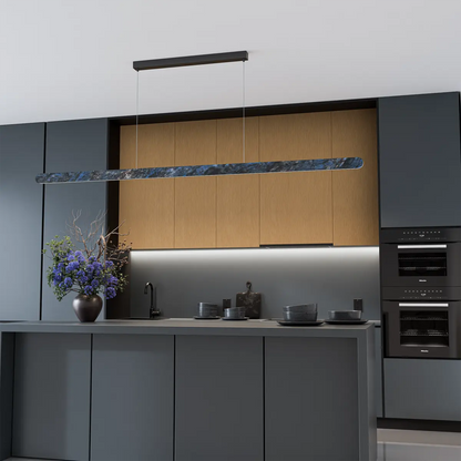 Calibo Lanner 1500mm Crafted Marble LED Linear Pendant - Black