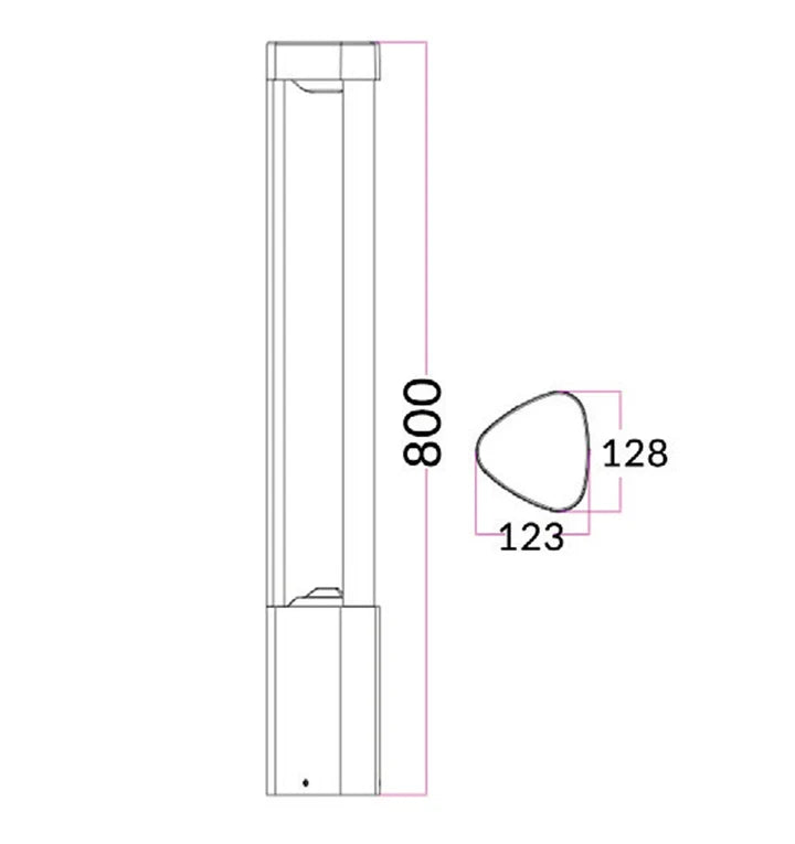 LED Surface Mounted Grey Bollard Lights IP54 - 3 Sections