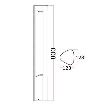 LED Surface Mounted Grey Bollard Lights IP54 - 3 Sections