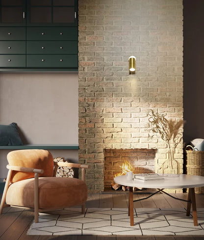 GU10 Exterior Wall Pillar Spot Lights (Solid Polished Brass) IP65 - Single Adjustable