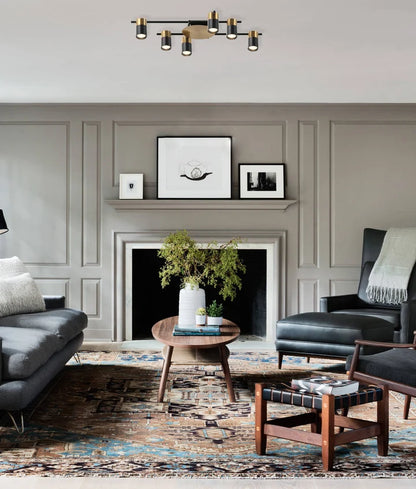 TACHE: Interior Spot Ceiling Lights (Black/Antique Brass) IP20 - 6 Lights