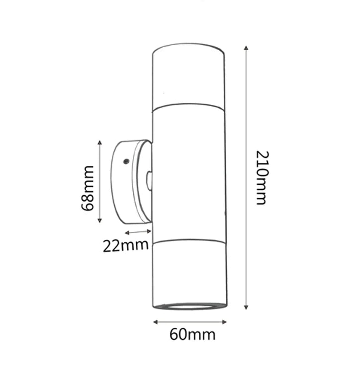 MR16 Exterior Wall Pillar Spot Lights (Matte Grey) IP65 - Up/Down