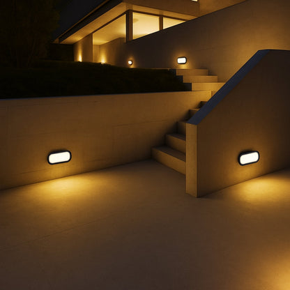 VIGGO Exterior Rectangular Bunker LED Light - Black