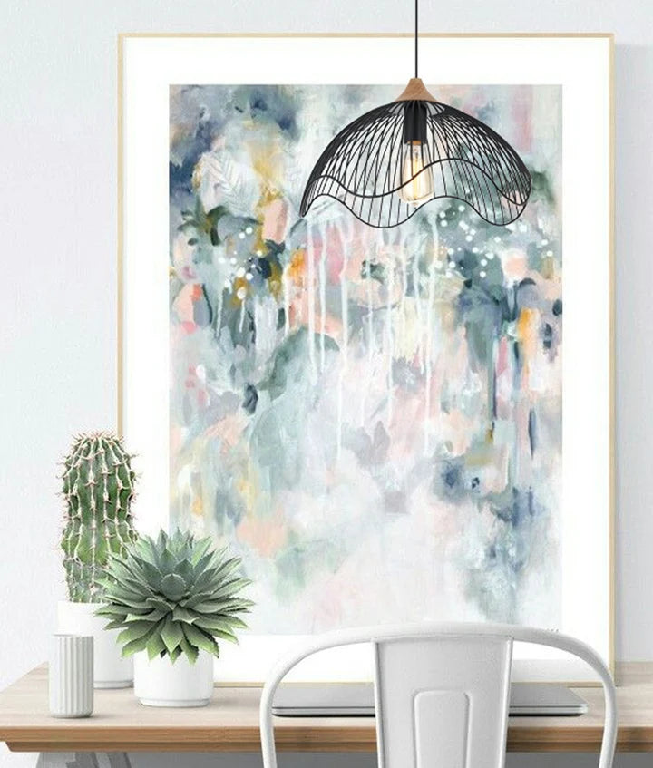 SPIAGGIA: Dome Shape & Wavy Edge Pendant Light - Black