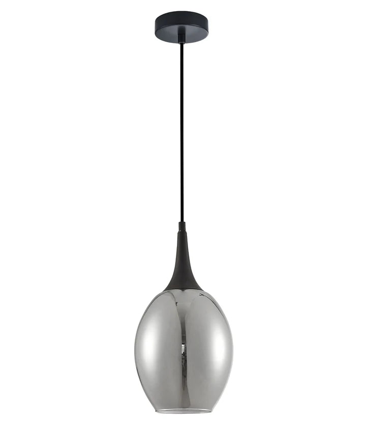BROTE: Retro Interior Mirror Finish Smokey Black Wine Glass Shape Pendant Lights