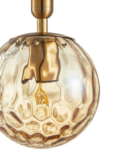 TRATTINO: Interior Bronze Amber Spherical Glass Pendant Light