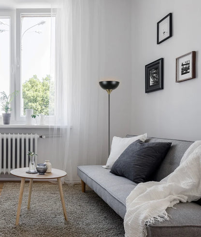 PROGETTO: Iron Matte Black / White Up Light Floor Lamp - Matte Black