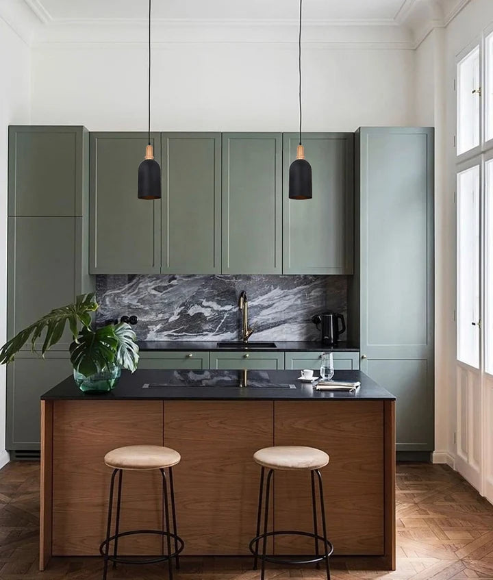 HORTEN: Scandinavian Oblong Shape Pendant Light - Black