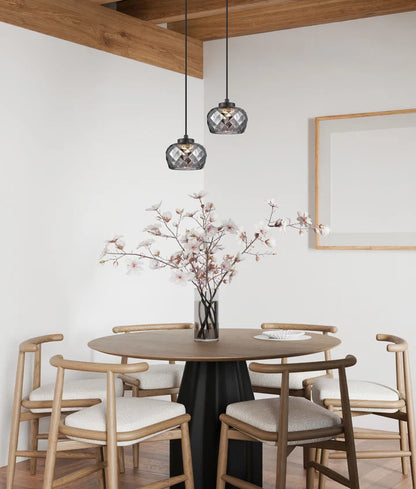 CARAMELLE: Interior LED Tri-CCT Glass Pendant Light - Smokey Black