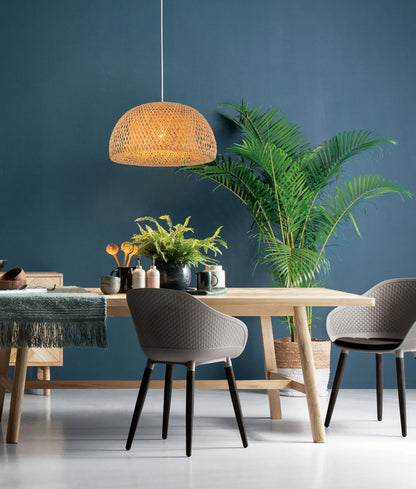 CANASTA: Bohemian Interior Natural Bamboo Finish Pendant Light - Large