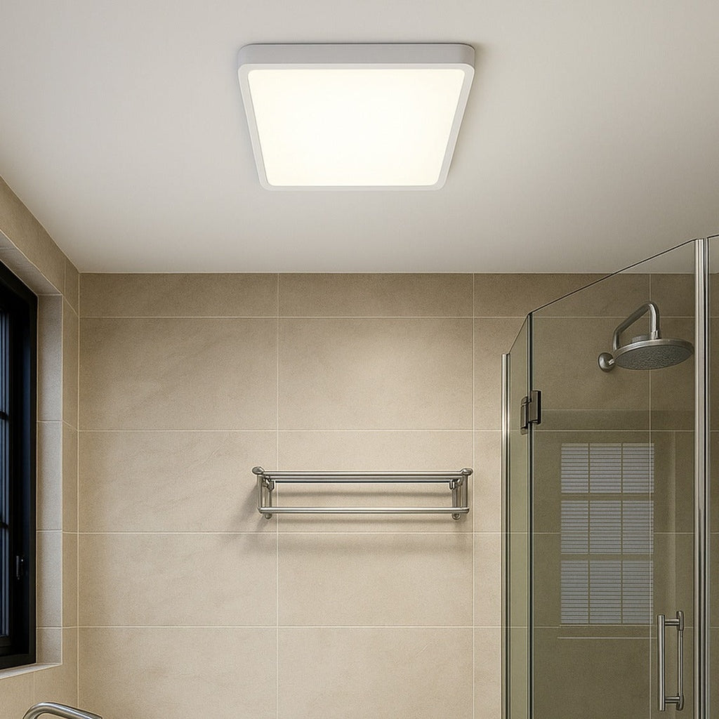 LUNOS 30CM 24W 3CCT Square LED Oyster Dimmable Ceiling Light - White
