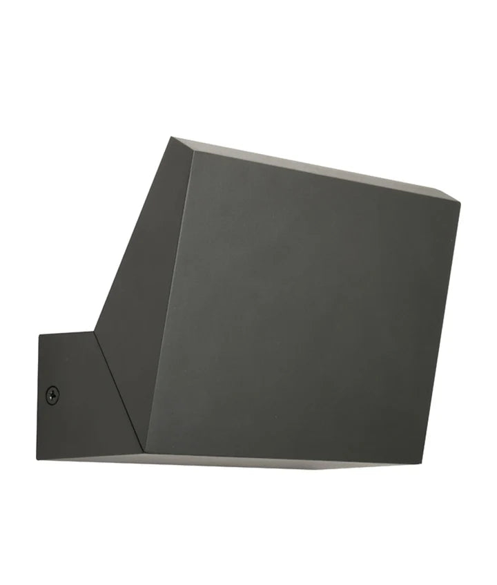 OLA: Exterior LED Wavy Rectangular Surface Mounted Wall Lights IP65 - Dark Grey