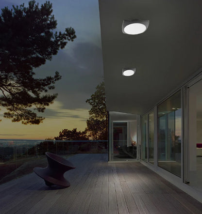 ULAN: Exterior LED Square Wall Ceiling Lights IP65 - Dark Grey