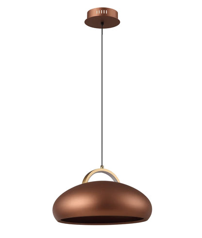 KUPOL: Interior LED Tri-CCT Dome with Brass Highlight Pendant Lights - Coffee