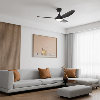 Calibo Clayfield 52" DC Ceiling Fan with LED Light and Remote - Black