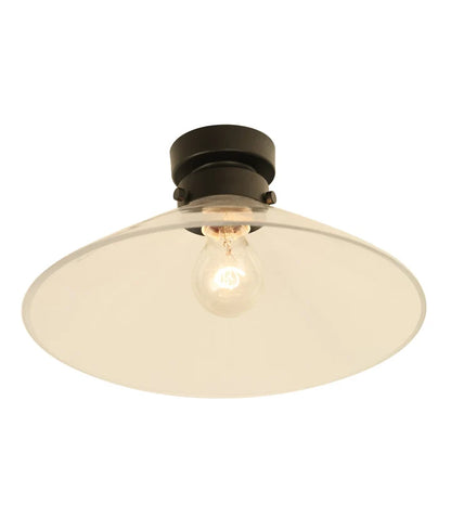 D.I.Y. Batten Fix Ceiling Lights - Large Cone Shape Fixture (Clear Glass & Black Batten)