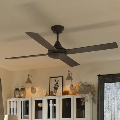 Calibo Kestrel 52" (1320mm) Indoor/Outdoor DC Ceiling Fan with Remote - Black