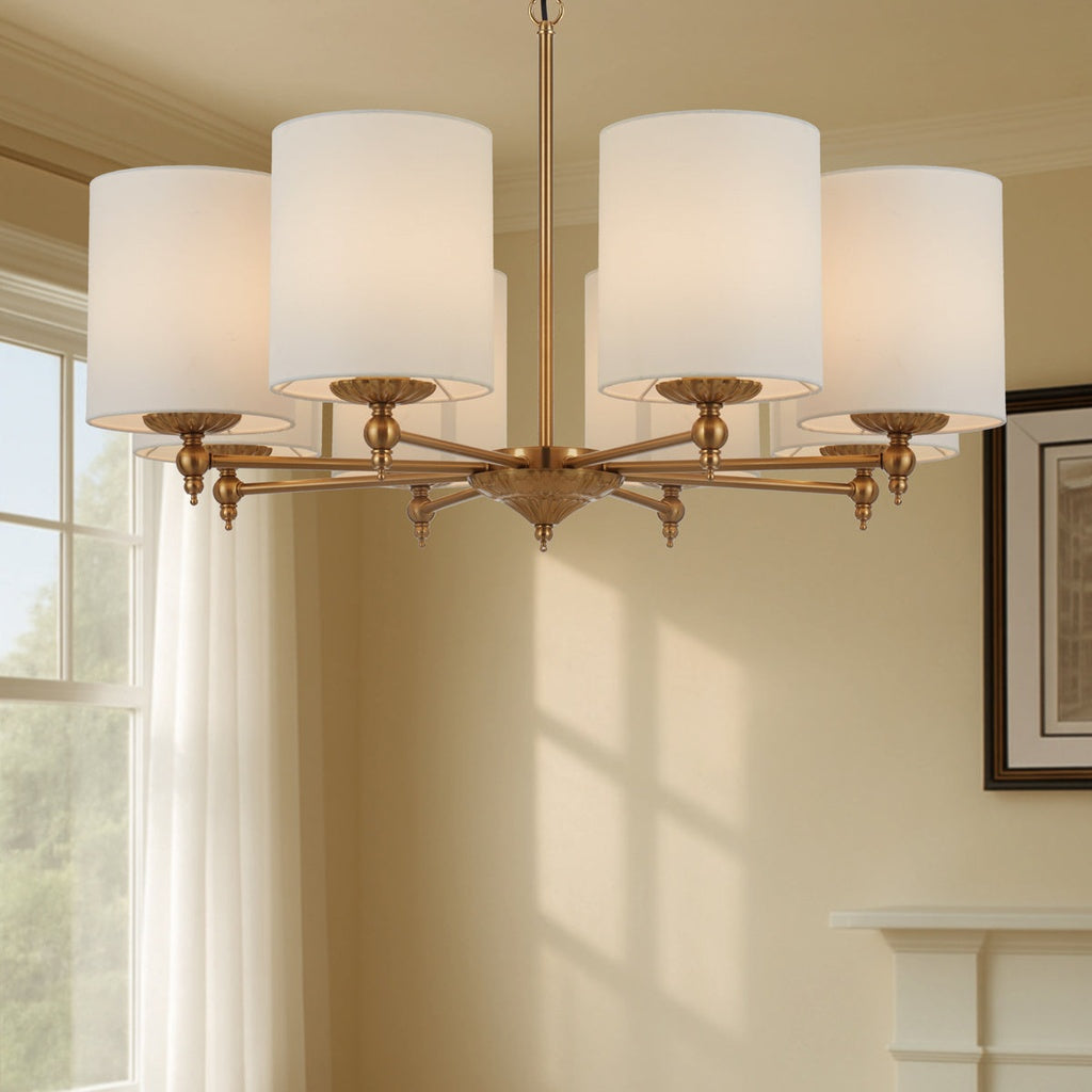 ARGOS 8 Pendant Light - Antique Gold/Ivory