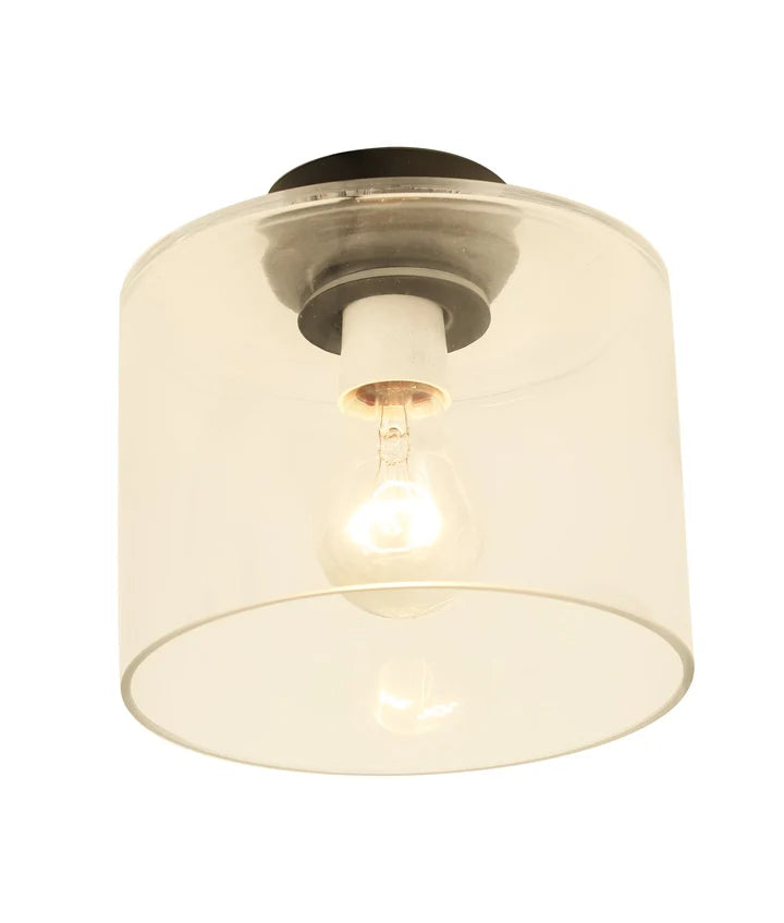 D.I.Y. Batten Fix Ceiling Lights - Oblong Shape Fixtures (Clear Glass & Black Batten)