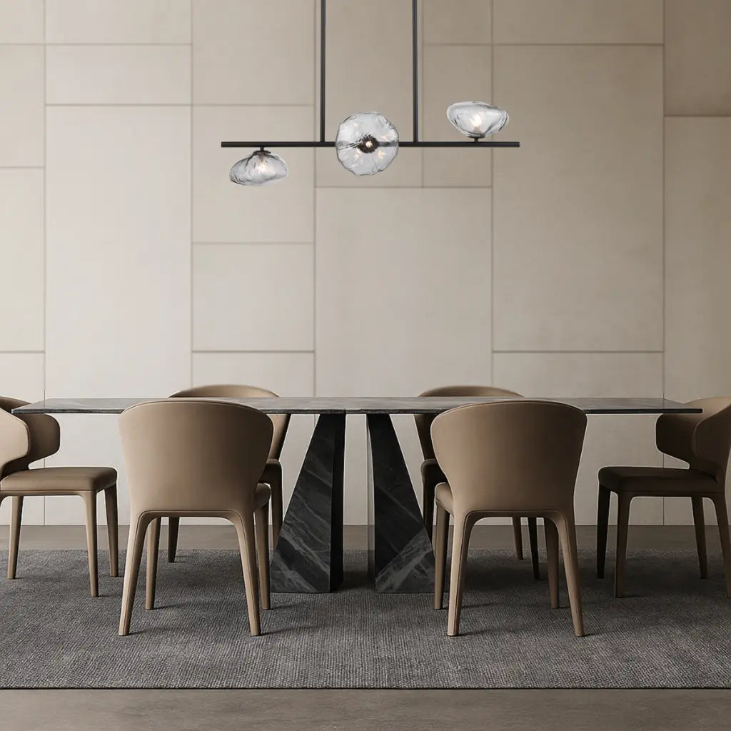 ZECCA 3 Linear Pendant Light - Black/Smoke