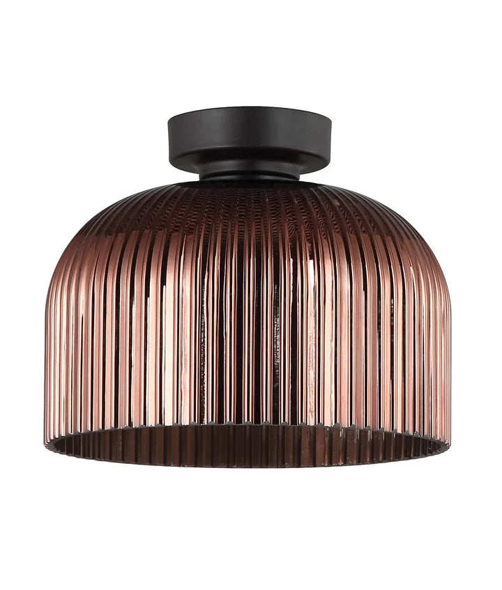 DIYVINTAJ: D.I.Y. Dome Ribbed Glass Batten Fix Ceiling Light - Copper