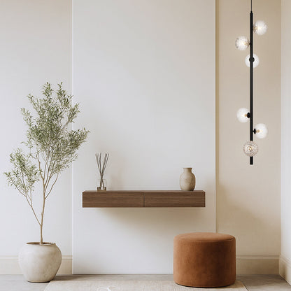 ELSON 6 Pendant Light - Black/Clear Prism