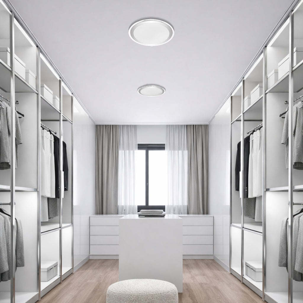 ASTRID 33CM 18W LED Oyster Dimmable Ceiling Light - Silver