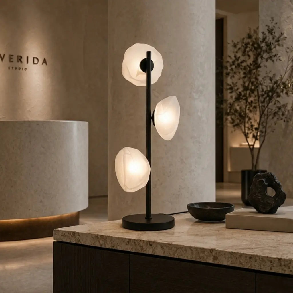 ZECCA 3 Light Table Lamp - Black/Frost