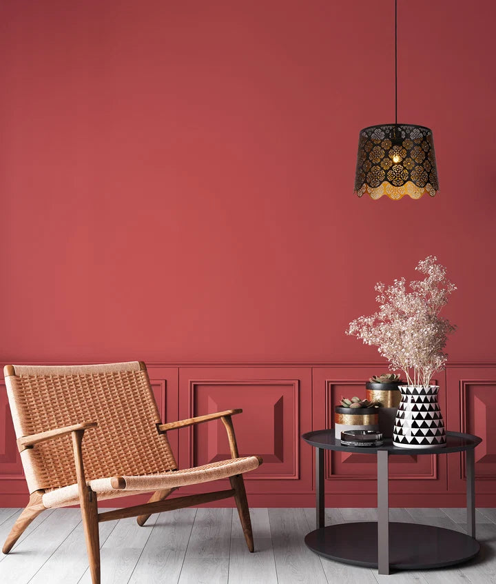 PENSHADE: Interior Slanted with Flower Pattern Laser Cut Pendant Light - Black