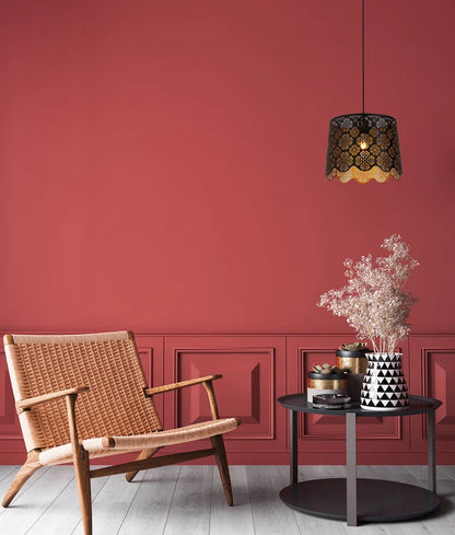 PENSHADE: Interior Slanted with Flower Pattern Laser Cut Pendant Light - Black