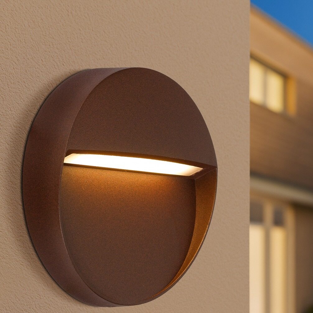 TERIN 24V Exterior LED Round Wall Light - Corten