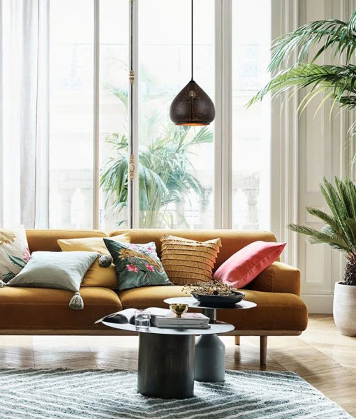 MARRAKESH: Bohemian Interior Ellipse Shape Pendant Lights - Black