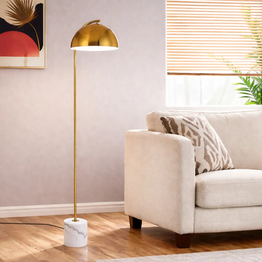 ORTEZ Floor Lamp - White/Antique Gold