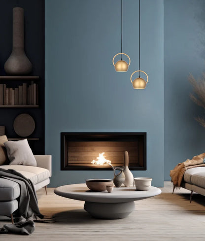 BELLA: Interior Small Dome Shape Pendant Light - Matte Gold