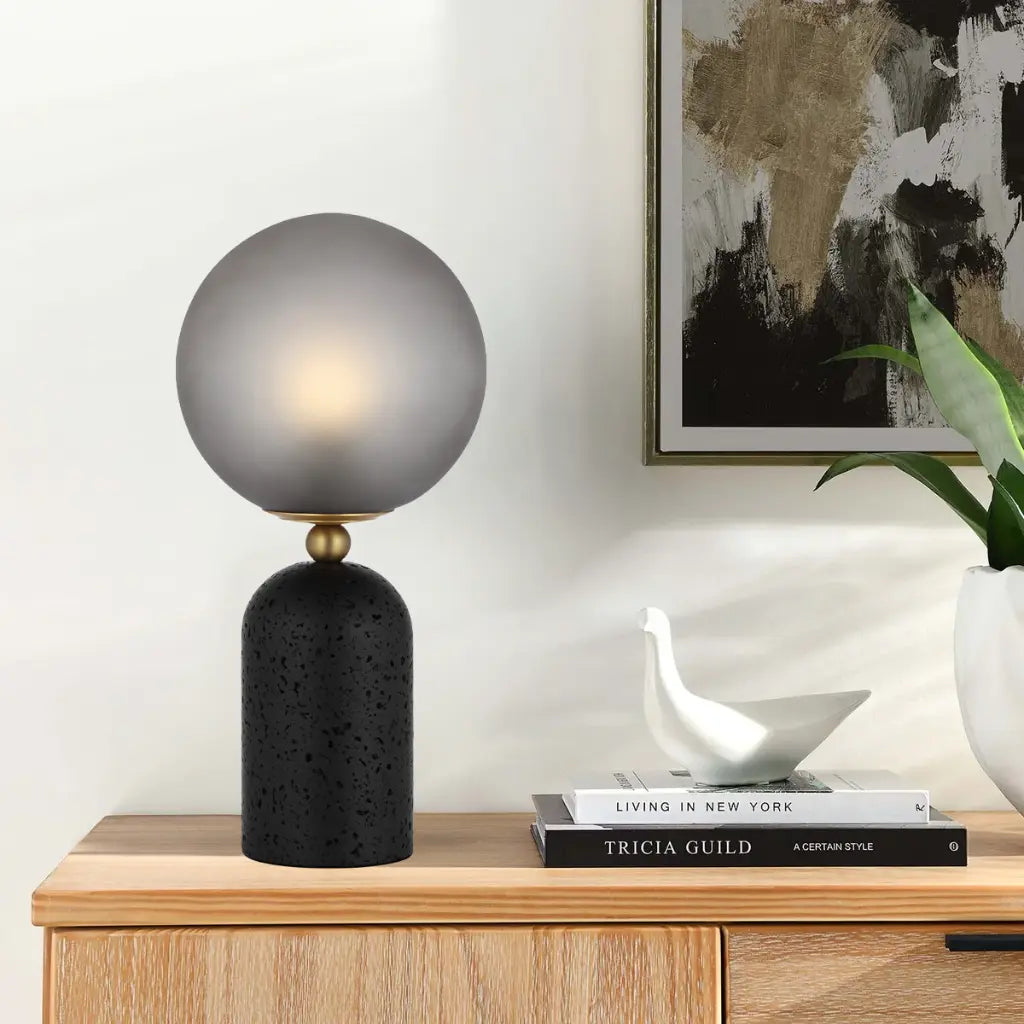 GINA Table Lamp - Black/Smoke