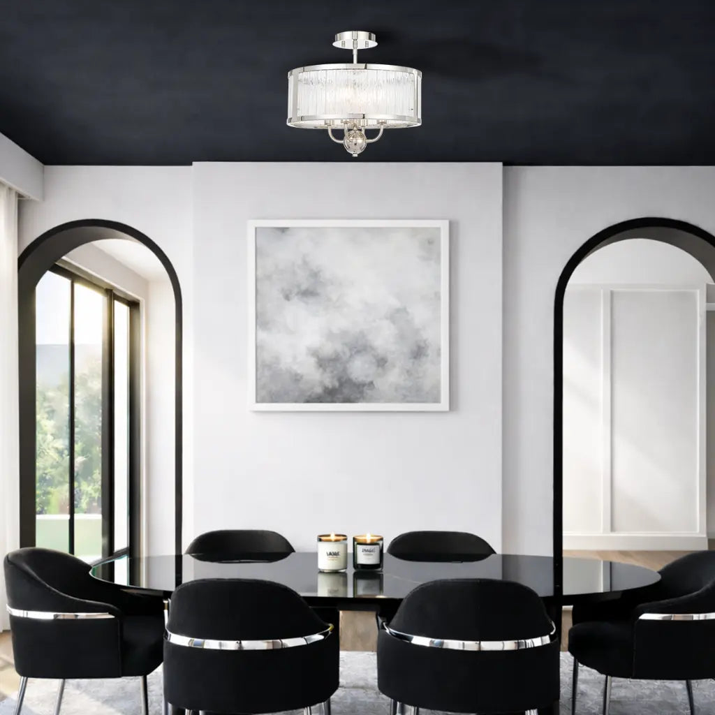 NOREL 4 Pendant Light - Nickel / Clear