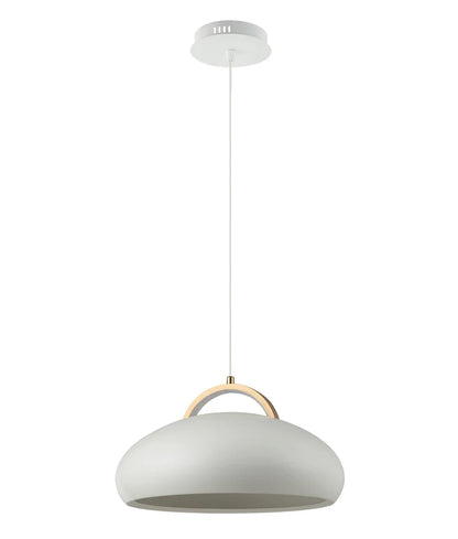 KUPOL: Interior LED Tri-CCT Dome with Brass Highlight Pendant Lights - White