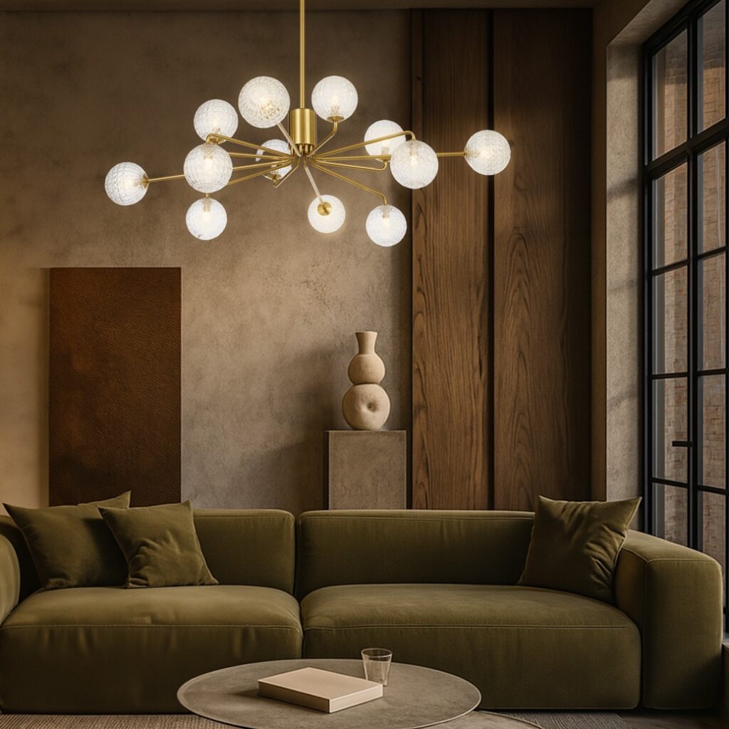 FELTON 12 Pendant Light - Antique Gold/Opal Matt