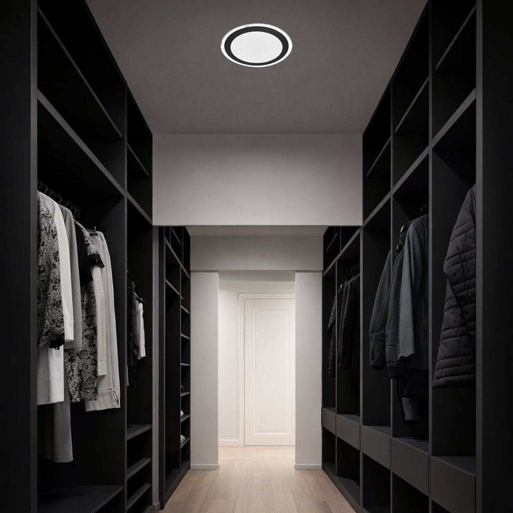 ASTRID 33CM 18W LED Oyster Dimmable Ceiling Light - Black