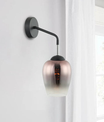VINUM: Interior Wine Glass Shape with Copper Coloured Fading Effect Wall Light