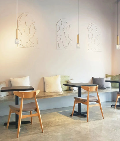 MIKRO: Modern Karaoke Antique Brass Mic Shape Interior Cylinder & Chrome Mesh Pendant Light