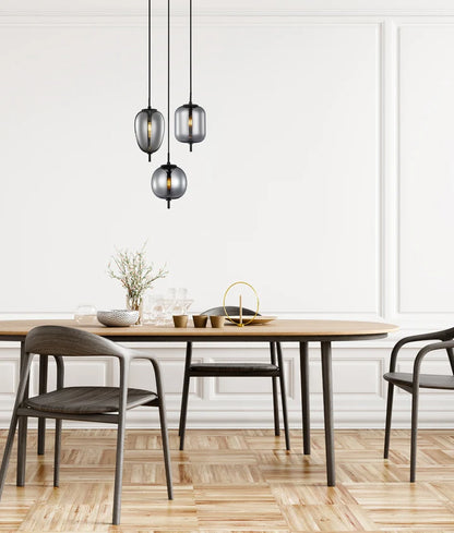 PINO: Interior Smokey Black Mirror Finish Pendant Lights