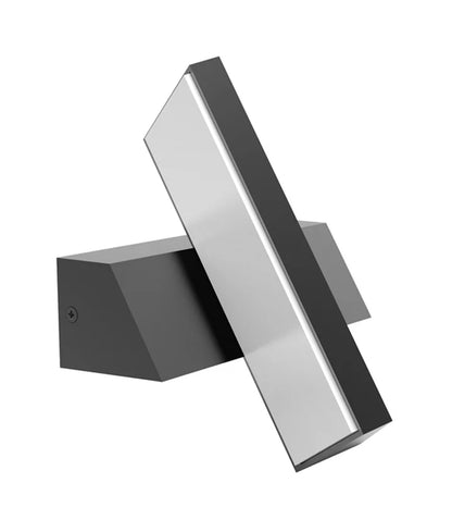 OLA: Exterior LED Wavy Rectangular Surface Mounted Wall Lights IP65 - Dark Grey